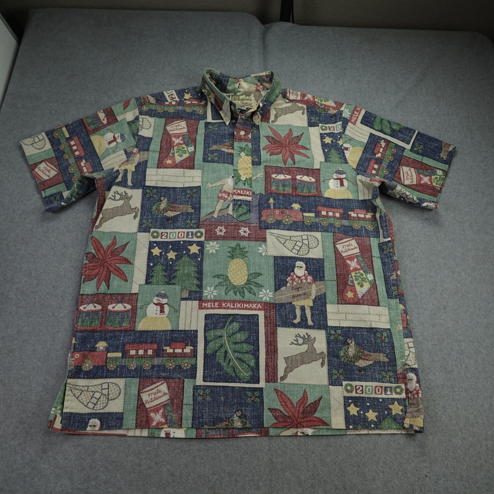Reyn Spooner Shirt Mens XL Mele Kalikimaka Christmas Hawaiian 2001 Limited Issue
